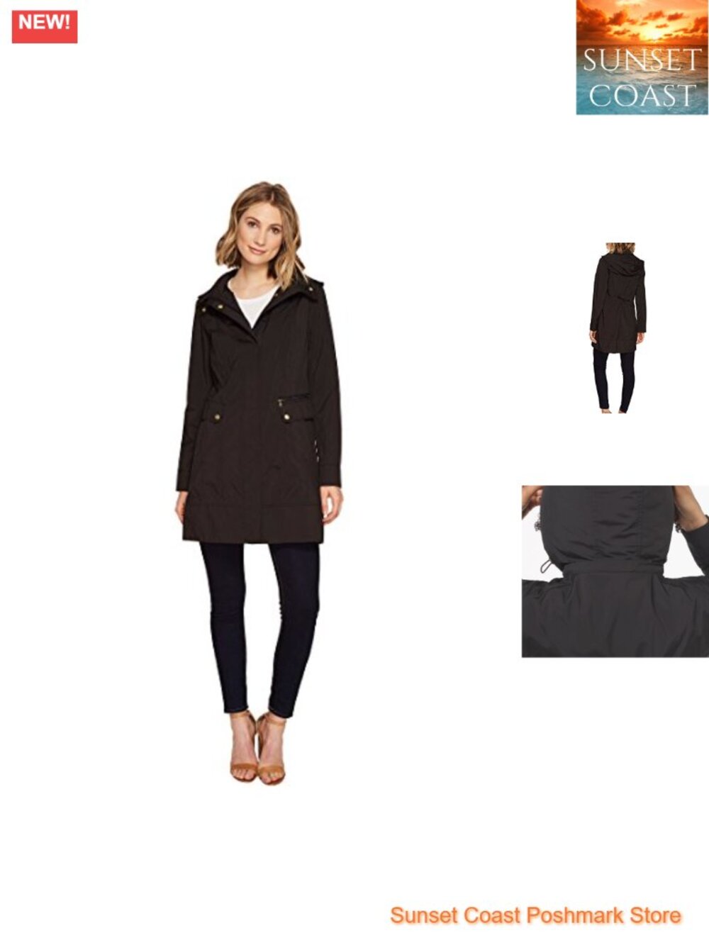 Packable Hooded Rain Jacket Water Resistant Lightweight Women's